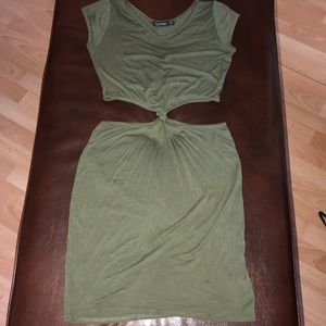 Cutout dress olive green S